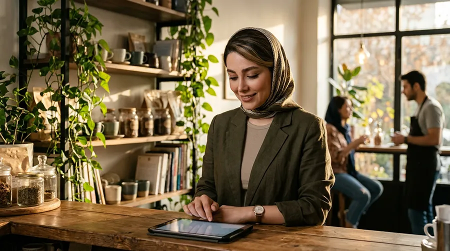 استفاده از ابزارهای دیجیتال و تبلت برای مدیریت ارتباط با مشتریان و توسعه کسب‌وکار در محیط کافه 